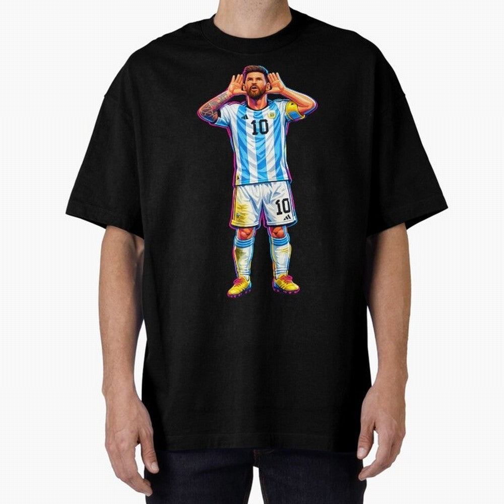 Messi Celebration Classic T-Shirt Celebrate the Magic of FIFA World Cup 2026 USA Canada Mexico for Fans of Messi, Neymar and Mbappe and Argentina, France and Brazil, Bringing Vintage Soccer Flavor, Modern Football Stars, National Flags and Final