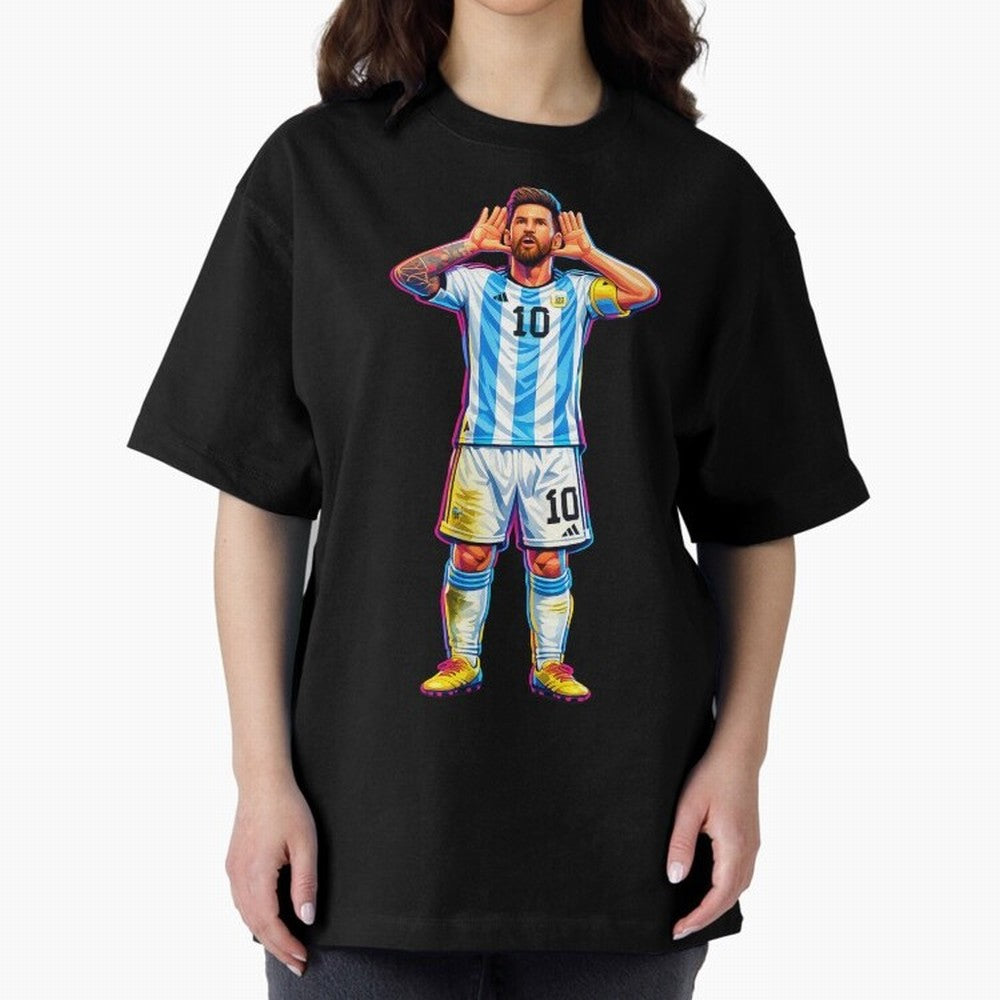 Messi Celebration Classic T-Shirt Celebrate the Magic of FIFA World Cup 2026 USA Canada Mexico for Fans of Messi, Neymar and Mbappe and Argentina, France and Brazil, Bringing Vintage Soccer Flavor, Modern Football Stars, National Flags and Final
