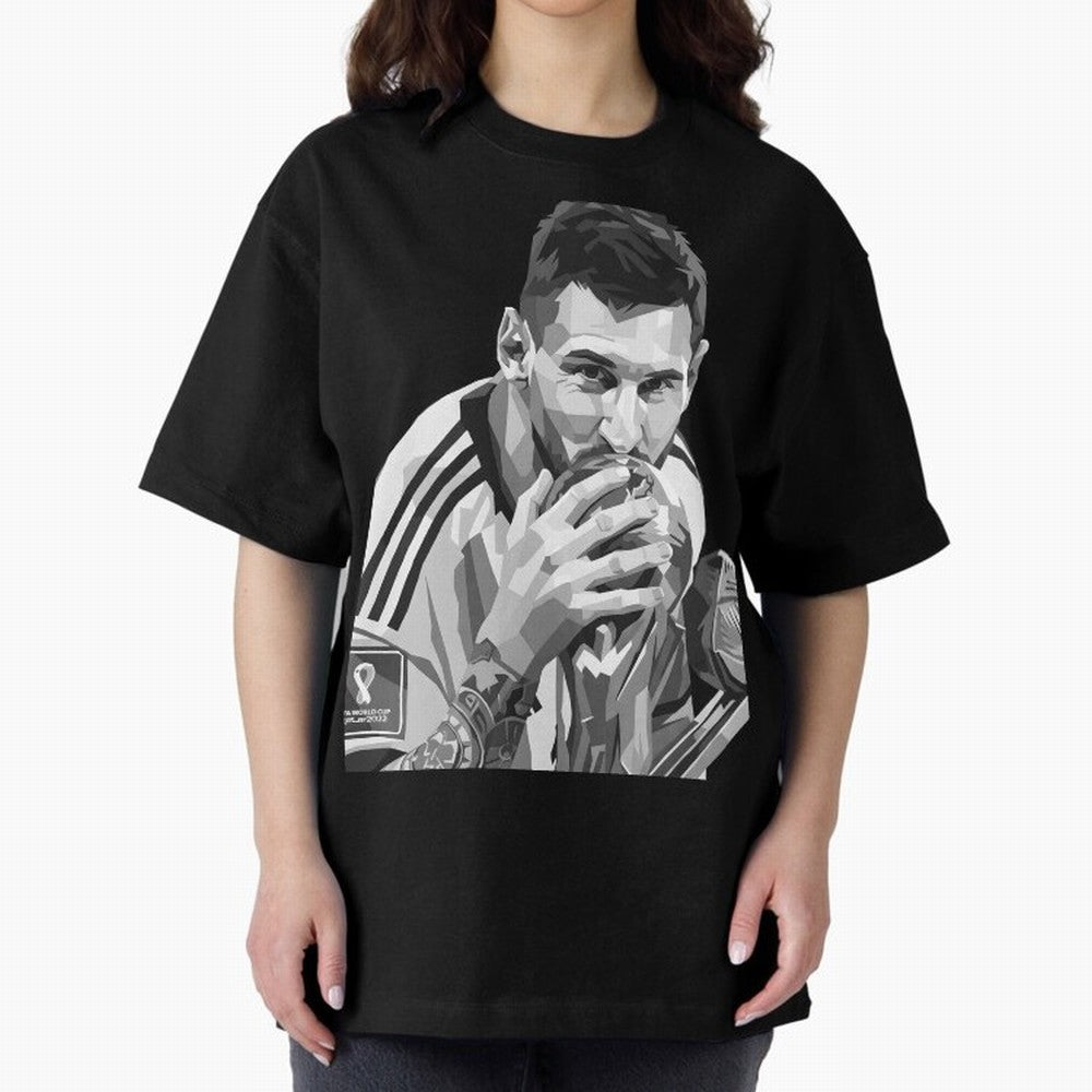 Messi grayscale Oversized T-Shirt Support the Legends of FIFA World Cup 2026 Group Stage Spirit, Capturing France, Messi, CR7 and Mbappe, Worldwide Fan Energy, Dramatic Goals, Stadium Lights and Championship Celebrations; Perfect for People Who