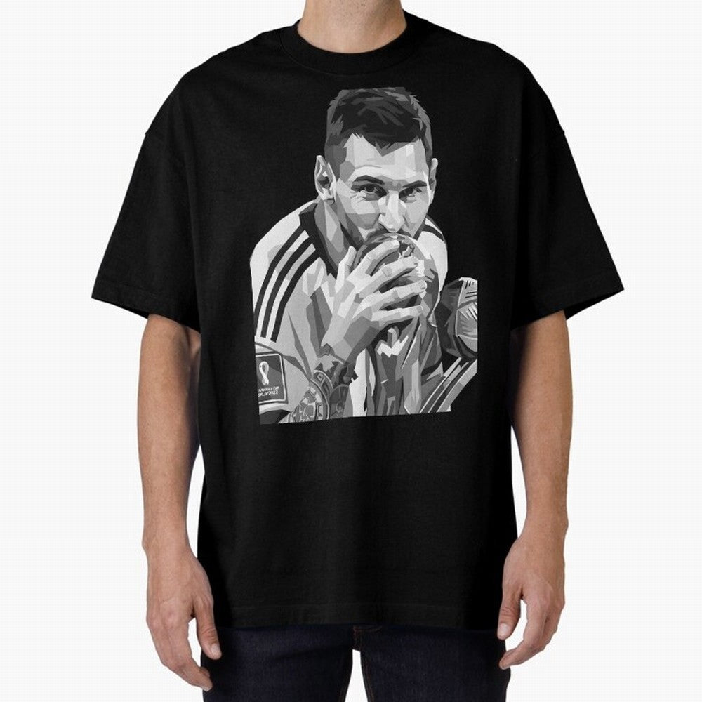 Messi grayscale Oversized T-Shirt Support the Legends of FIFA World Cup 2026 Group Stage Spirit, Capturing France, Messi, CR7 and Mbappe, Worldwide Fan Energy, Dramatic Goals, Stadium Lights and Championship Celebrations; Perfect for People Who