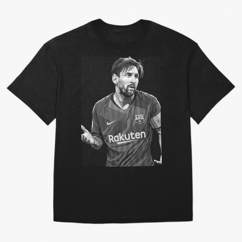 Messi grayscale Oversized T-Shirt Bring Champion Energy into FIFA World Cup 2026 Group Stage Spirit, Capturing France and Portugal, Messi, Neymar and Mbappe, Sports Nostalgia, International Competition, Famous Players and Unforgettable Victories;