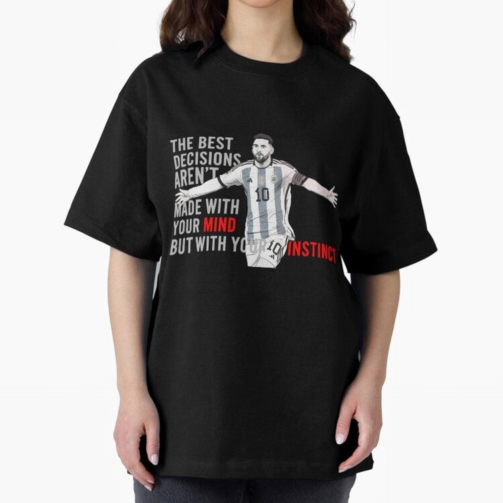 Messi Instinct Oversized T-Shirt Celebrate Football Heritage in FIFA World Cup 2026 USA Canada Mexico Made for Messi, Argentina and Brazil Energy, Sports Nostalgia, International Competition, Famous Players and Unforgettable Victories; Created for