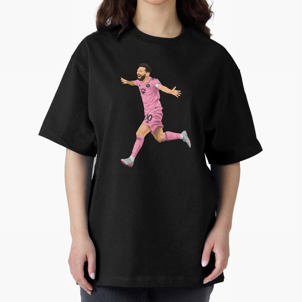 Lionel Messi celebration Oversized T-Shirt Feel the Roar of FIFA World Cup 2026 USA Canada Mexico Spirit, Capturing Netherlands, Cristiano Ronaldo, Classic Soccer Heritage, Championship Pressure, Fan Loyalty and International Pride; Built for