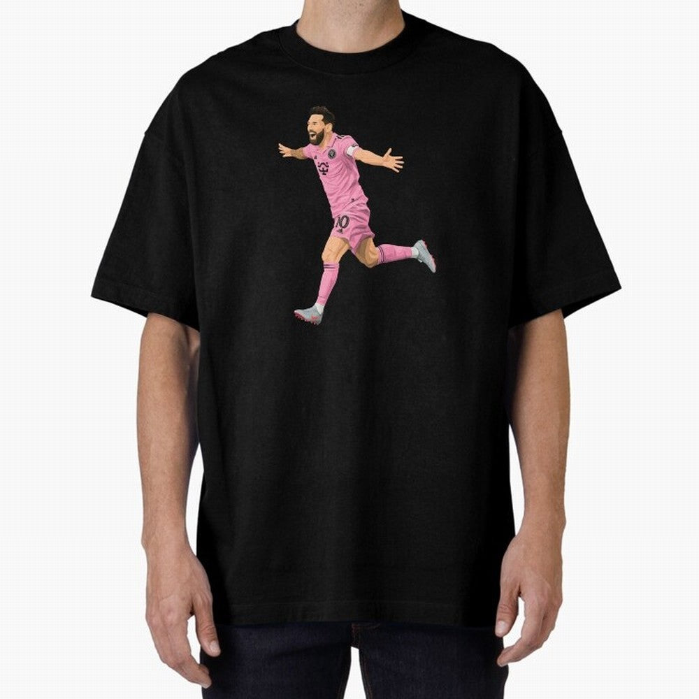 Lionel Messi celebration Oversized T-Shirt Feel the Roar of FIFA World Cup 2026 USA Canada Mexico Spirit, Capturing Netherlands, Cristiano Ronaldo, Classic Soccer Heritage, Championship Pressure, Fan Loyalty and International Pride; Built for
