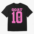 Miami Champions The Goat 10 Oversized T-Shirt Honor Football Greatness during Global Football Passion for FIFA World Cup 2026 USA Canada Mexico, Inspired by Cristiano Ronaldo, Haaland and CR7, Portugal, Football Festival Excitement, Trophy