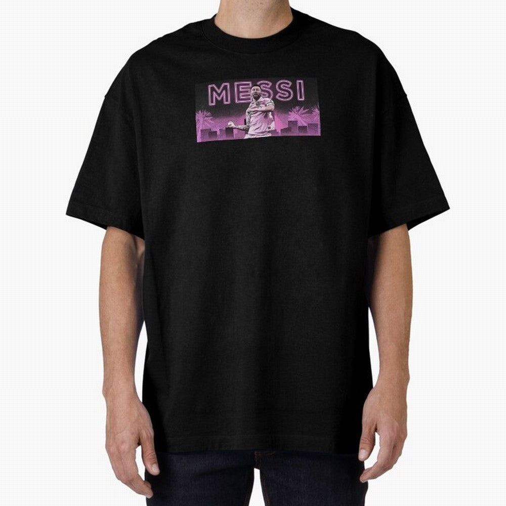 Miami Messi Oversized T-Shirt Honor the Beautiful Game during the FIFA World Cup 2026 Group Stage Journey through CR7 Highlights, France Pride, Vintage Soccer Flavor, Modern Football Stars, National Flags and Final Night Emotion; Ideal for Football