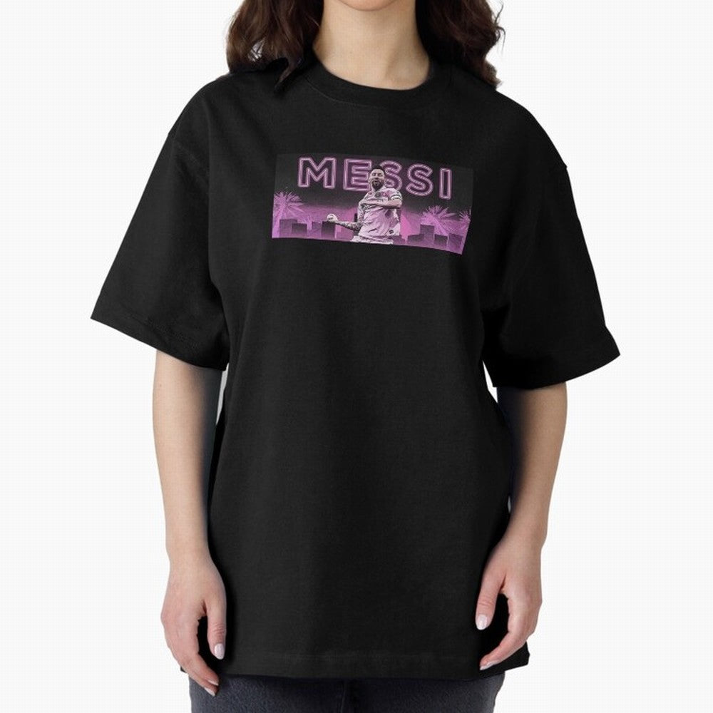 Miami Messi Oversized T-Shirt Honor the Beautiful Game during the FIFA World Cup 2026 Group Stage Journey through CR7 Highlights, France Pride, Vintage Soccer Flavor, Modern Football Stars, National Flags and Final Night Emotion; Ideal for Football