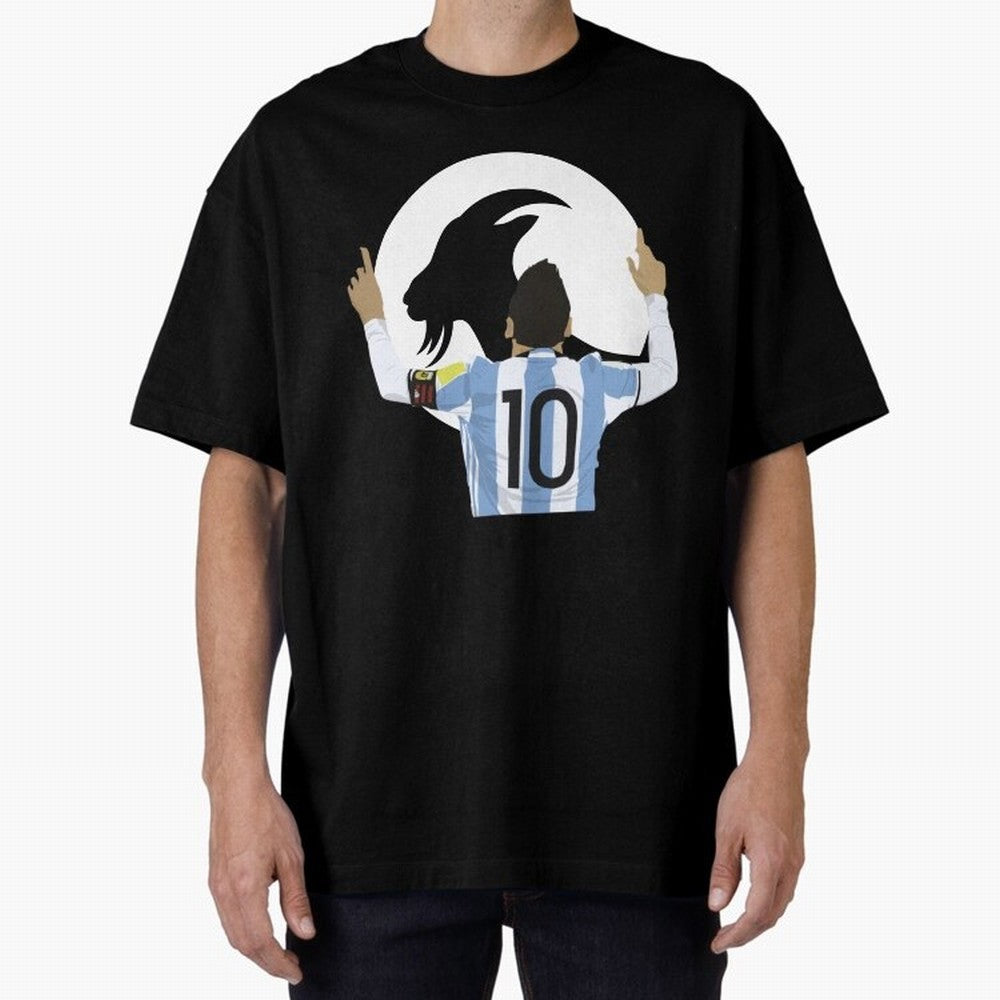 Lionel Messi Goat Oversized T-Shirt Celebrate the Next Chapter of FIFA World Cup 2026 USA Canada Mexico for Fans of Cristiano Ronaldo and England, France and Netherlands, Bringing Champion Mindset, Group Stage Buzz, Knockout Tension and Passionate