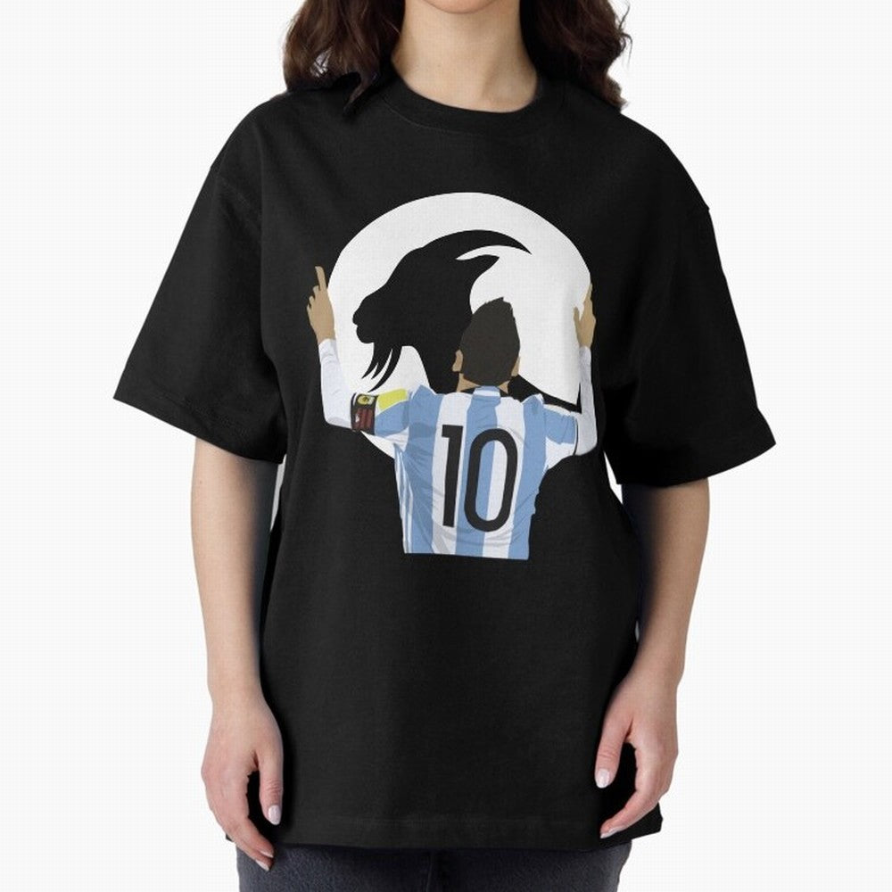 Lionel Messi Goat Oversized T-Shirt Celebrate the Next Chapter of FIFA World Cup 2026 USA Canada Mexico for Fans of Cristiano Ronaldo and England, France and Netherlands, Bringing Champion Mindset, Group Stage Buzz, Knockout Tension and Passionate