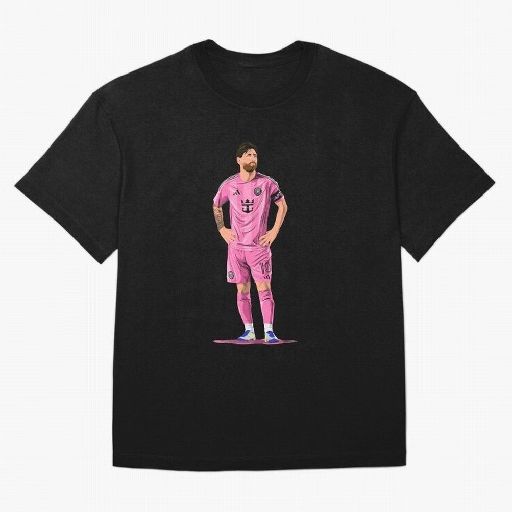 Lionel Messi Vector Oversized T-Shirt Celebrate Football Heritage in FIFA World Cup 2026 USA Canada Mexico for Fans of Neymar, Haaland and Cristiano Ronaldo and Brazil, Bringing Soccer Culture, Superstar Moments, National Team Dreams and