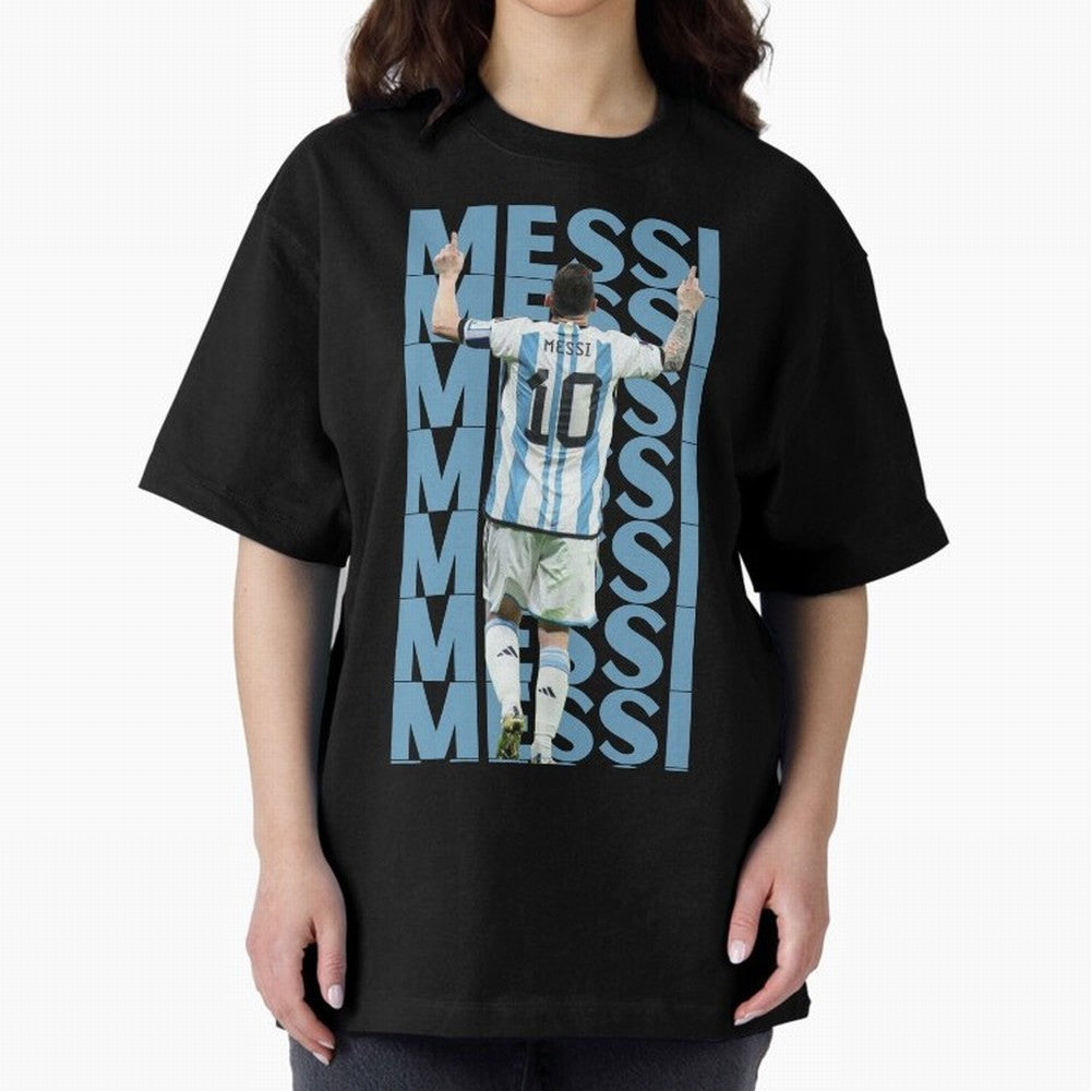 Lionel Messi | 10 | Argentina | Barcelona | Goat Oversized T-Shirt Fuel Your Fan Pride for FIFA World Cup 2026 Group Stage for Fans of Neymar, Haaland and Cristiano Ronaldo and Argentina, France and Brazil, Bringing Match Day Excitement, Supporter