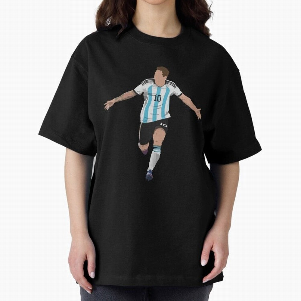 Messi Goal World Cup 2022 Oversized T-Shirt Feel the FIFA World Cup 2026 Journey through CR7 Highlights, Argentina and Brazil Pride, Retro Football Energy, Iconic Rivalries, Trophy Chase Drama and Stadium Atmosphere; Ideal for Football Dads,