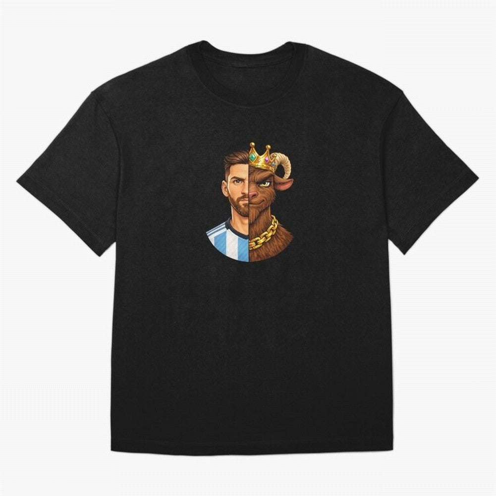 Half Man Half GOAT - Lionel Messi Oversized T-Shirt Bring Champion Energy into the FIFA World Cup 2026 USA Canada Mexico Journey through Mbappe Highlights, France Pride, Football Festival Excitement, Trophy Ambitions, Country Rivalries and Star