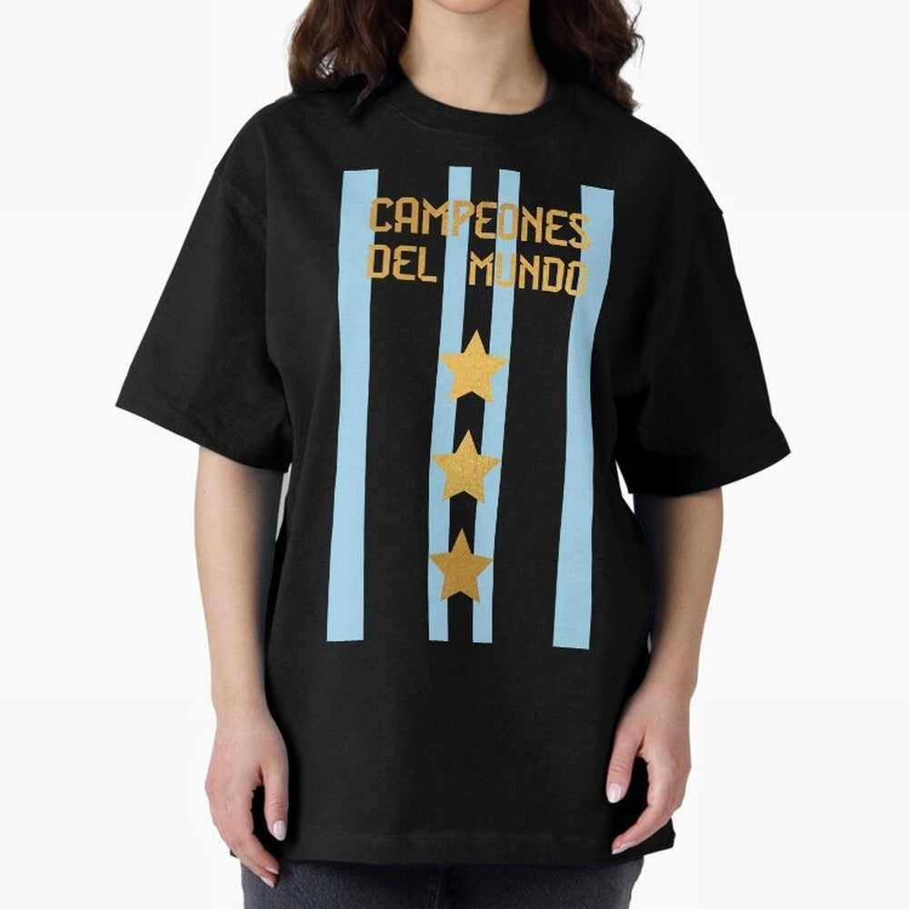 Argentina Jersey 3 Stars World Champions Classic T-Shirt Honor Champions and Dreams in Global Football Passion for FIFA World Cup 2026, Centered on Haaland and Mbappe, Brazil, Championship Spirit, Famous Goals, Roaring Crowds and International