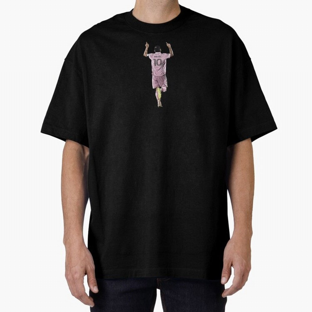 Leo Messi Soccer Football Argentina Miami Sticker Oversized T-Shirt Celebrate Every Goal in Global Football Passion for FIFA World Cup 2026, Inspired by Haaland and Mbappe, Netherlands, Goal Celebration Energy, Supporter Heritage, Football Icons