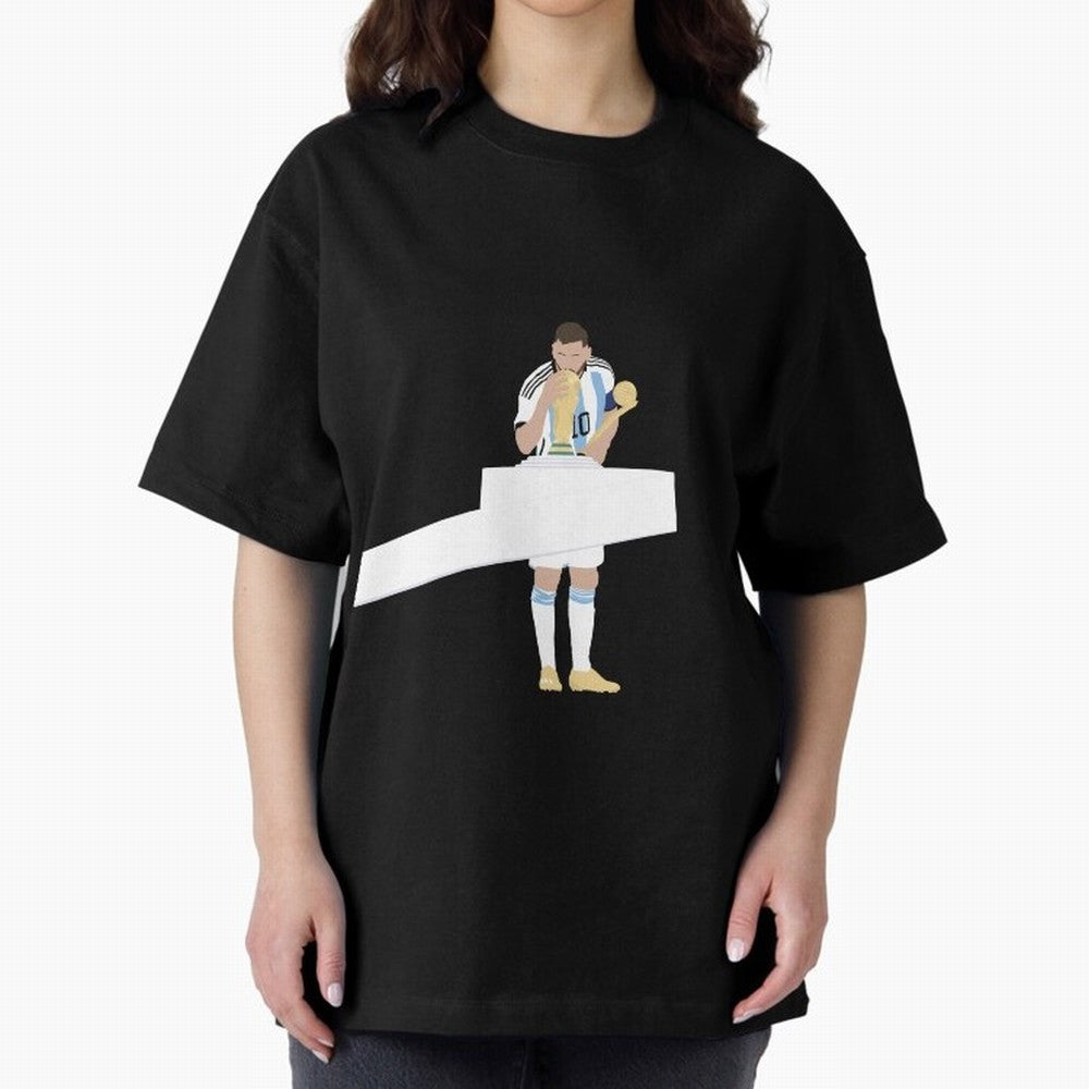 Messi minimalist design Oversized T-Shirt Step into FIFA World Cup 2026 Group Stage for Fans of CR7 and Messi and Brazil, Bringing Fan Favorite Moments, National Team Passion, Big Match Drama and Soccer History; Ideal for Passionate Fans Who Love