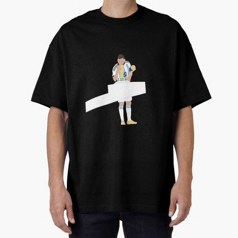 Messi minimalist design Oversized T-Shirt Step into FIFA World Cup 2026 Group Stage for Fans of CR7 and Messi and Brazil, Bringing Fan Favorite Moments, National Team Passion, Big Match Drama and Soccer History; Ideal for Passionate Fans Who Love