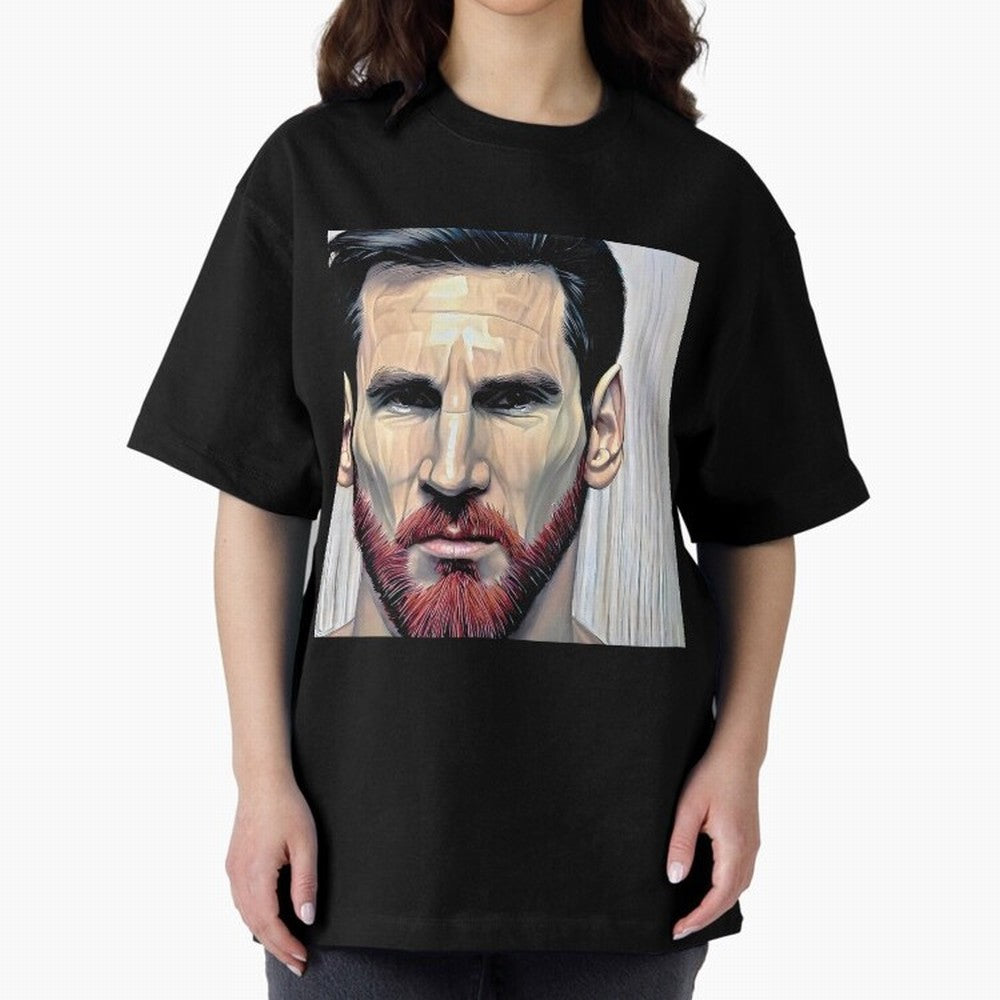 Cartoon-like Messi Oversized T-Shirt Honor the Football Icons of FIFA World Cup 2026 Spirit, Built around Argentina, Haaland and Mbappe, Match Day Excitement, Supporter Culture, Golden Goals and Global Football Passion; Created for Match Day