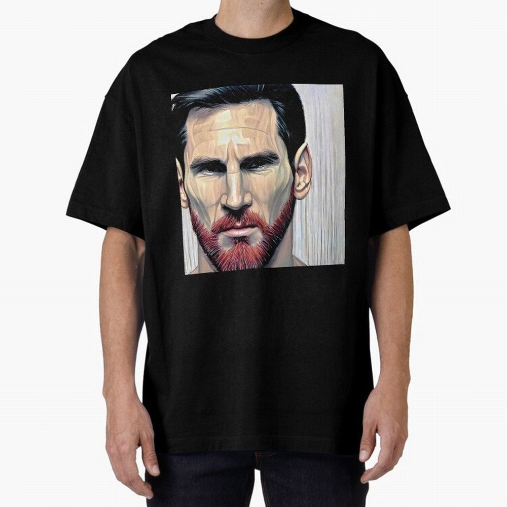 Cartoon-like Messi Oversized T-Shirt Honor the Football Icons of FIFA World Cup 2026 Spirit, Built around Argentina, Haaland and Mbappe, Match Day Excitement, Supporter Culture, Golden Goals and Global Football Passion; Created for Match Day