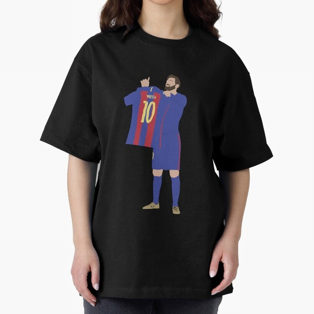 Messi minimalist design Oversized T-Shirt Represent Football Lovers during the FIFA World Cup 2026 Journey through CR7 and Messi Highlights, France and Portugal Pride, Goal Celebration Energy, Supporter Heritage, Football Icons and Worldwide