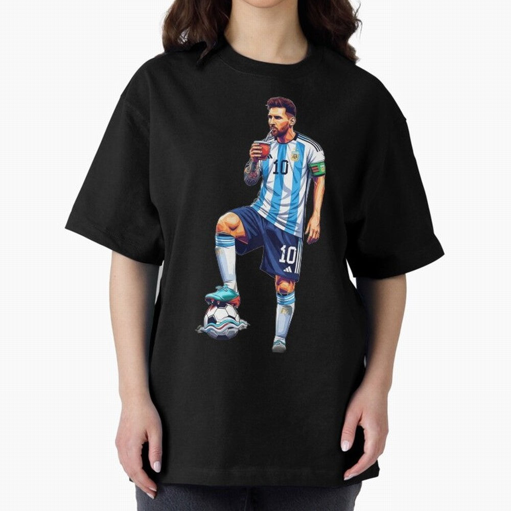 Messi in an illustrated style drinking mate ¨C The Goat Phone Case design Classic T-Shirt Refresh Match Day Hype around FIFA World Cup 2026 USA Canada Mexico, Messi, Spain and Netherlands, Football Festival Excitement, Trophy Ambitions, Country