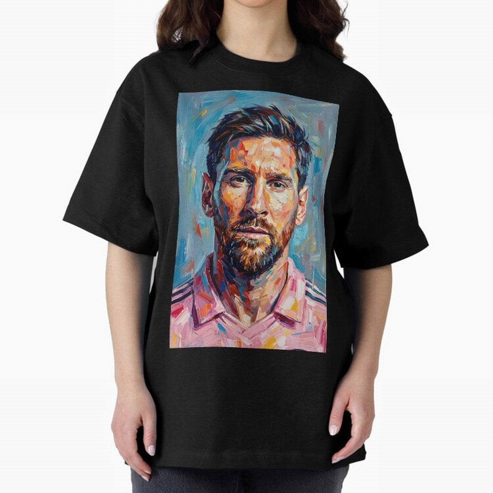 Portrait Painting of Lionel Messi Classic T-Shirt Celebrate the Stars of the FIFA World Cup 2026 Journey through Messi Highlights, Netherlands Pride, Goal Celebration Energy, Supporter Heritage, Football Icons and Worldwide Tournament Joy; Great
