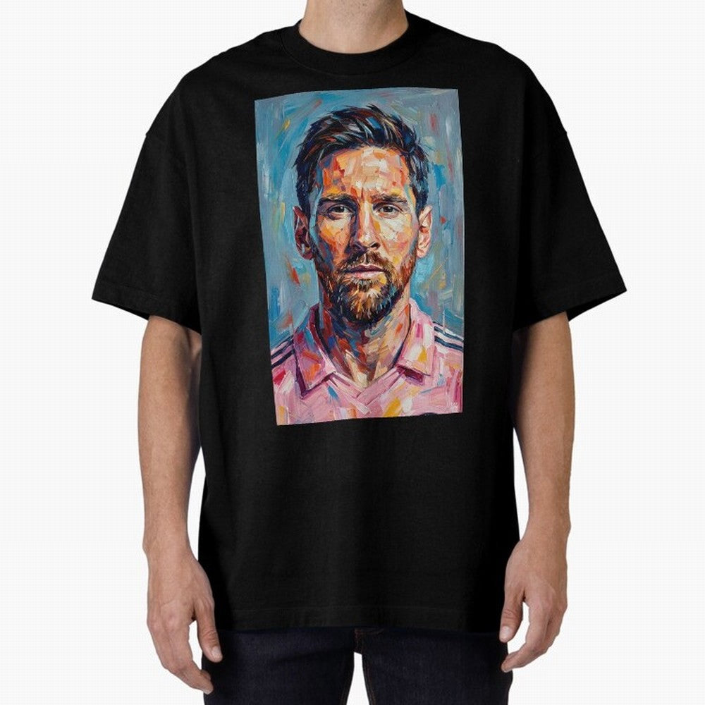 Portrait Painting of Lionel Messi Classic T-Shirt Celebrate the Stars of the FIFA World Cup 2026 Journey through Messi Highlights, Netherlands Pride, Goal Celebration Energy, Supporter Heritage, Football Icons and Worldwide Tournament Joy; Great