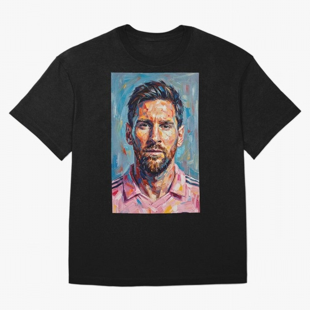 Portrait Painting of Lionel Messi Classic T-Shirt Celebrate the Stars of the FIFA World Cup 2026 Journey through Messi Highlights, Netherlands Pride, Goal Celebration Energy, Supporter Heritage, Football Icons and Worldwide Tournament Joy; Great