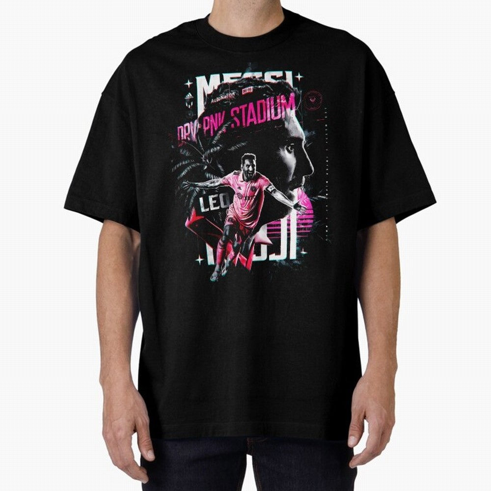 The King Leo Messi Legend Oversized T-Shirt Show Love for Legendary Goals in Global Football Passion for FIFA World Cup 2026 USA Canada Mexico, Featuring Messi, Neymar and Mbappe, England, France and Netherlands, Vintage Soccer Flavor, Modern
