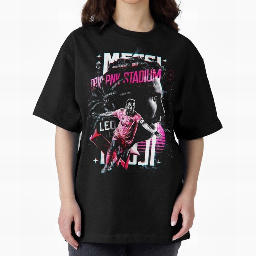The King Leo Messi Legend Oversized T-Shirt Show Love for Legendary Goals in Global Football Passion for FIFA World Cup 2026 USA Canada Mexico, Featuring Messi, Neymar and Mbappe, England, France and Netherlands, Vintage Soccer Flavor, Modern