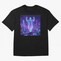 Lionel Messi (GOAT) Hologram in Futuristic Cyberpunk City (Version 2) Classic T-Shirt Bring Champion Energy into FIFA World Cup 2026 USA Canada Mexico Driven by Messi, Neymar and Mbappe, Brazil Energy, Game Day Rituals, Football Legends, Country