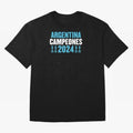 Argentina Campeones 2024 Oversized T-Shirt Follow the Road to the FIFA World Cup 2026 USA Canada Mexico Journey through Messi, Neymar and Mbappe Highlights, England, France and Netherlands Pride, Vintage Soccer Flavor, Modern Football Stars,
