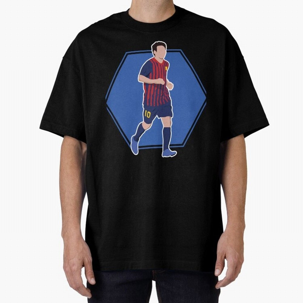 Messi Best Oversized T-Shirt Honor the Football Icons of Global Football Passion for FIFA World Cup 2026 Group Stage, with Messi, Brazil, Portugal and Argentina, Vintage Soccer Flavor, Modern Football Stars, National Flags and Final Night Emotion;