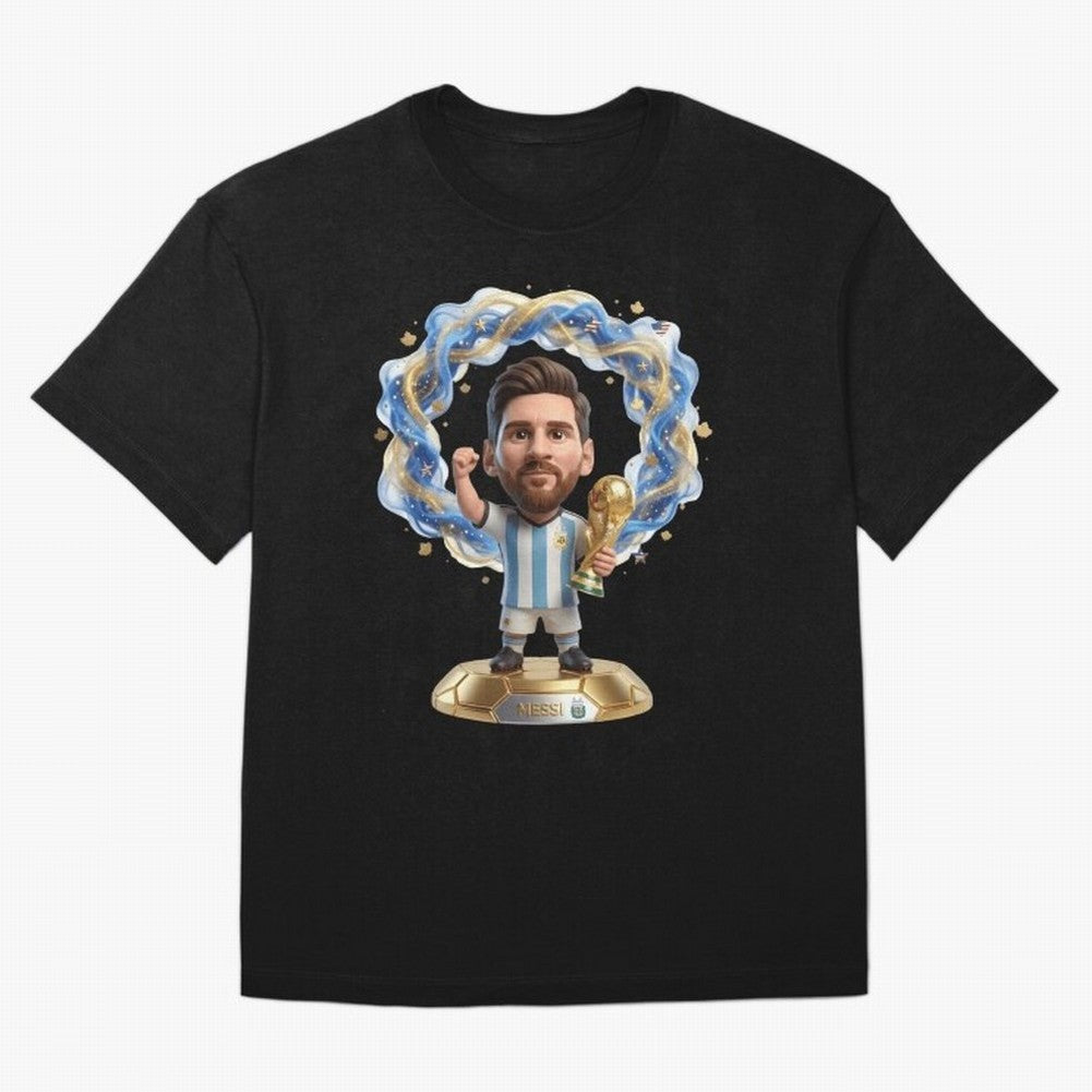 Messi Argentina 2026 - Legend Soccer Chibi 3D Classic T-Shirt Capture Stadium Memories from FIFA World Cup 2026 USA Canada Mexico Spirit, with England, Messi, CR7 and Mbappe, Sports Nostalgia, International Competition, Famous Players and