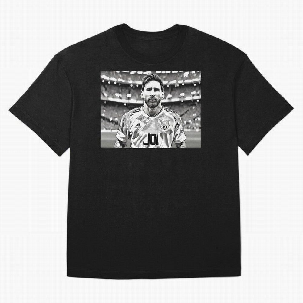 Messi Pop Art Portrait Oversized T-Shirt Make Your Look Match FIFA World Cup 2026 Group Stage Spirit, Filled with Portugal, Spain and Germany, Mbappe, Tournament Hype, Historic Matchups, Family Viewing Parties and Global Sports Pride; Created for