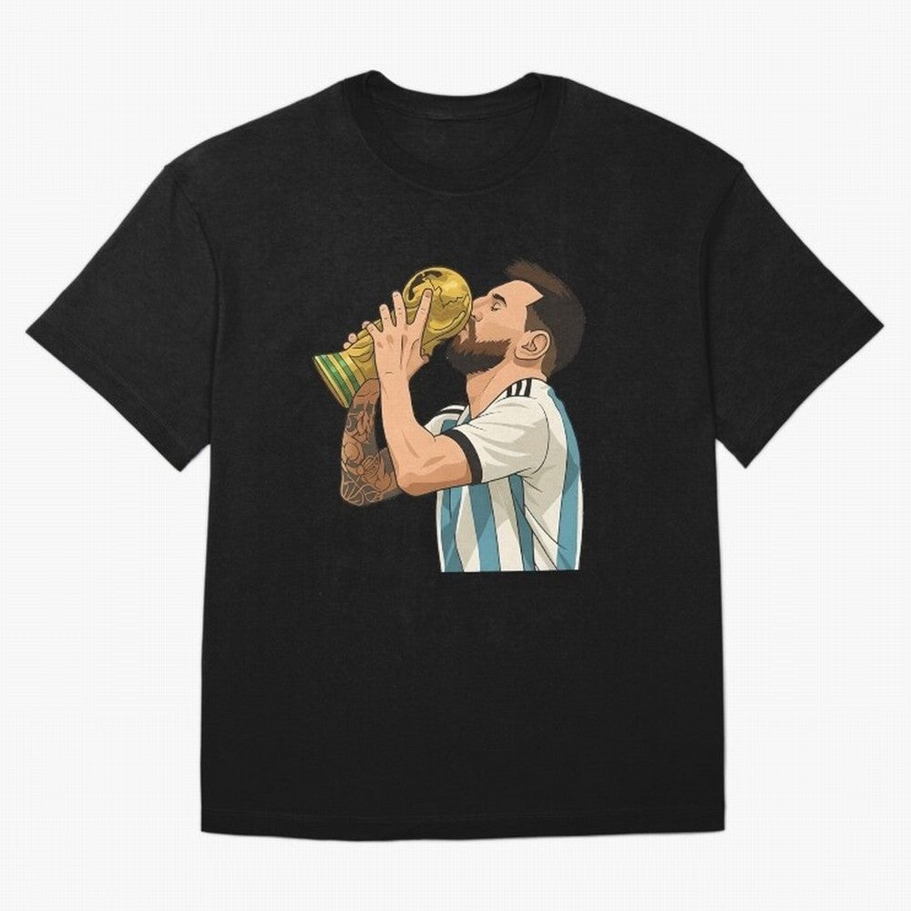Messi Cup Oversized T-Shirt Celebrate Unforgettable Nights in Match Day Hype around FIFA World Cup 2026 Group Stage, Haaland, Spain, Global Supporter Spirit, Legendary Goals, National Colors and Tournament Celebration; Perfect for People Who Love