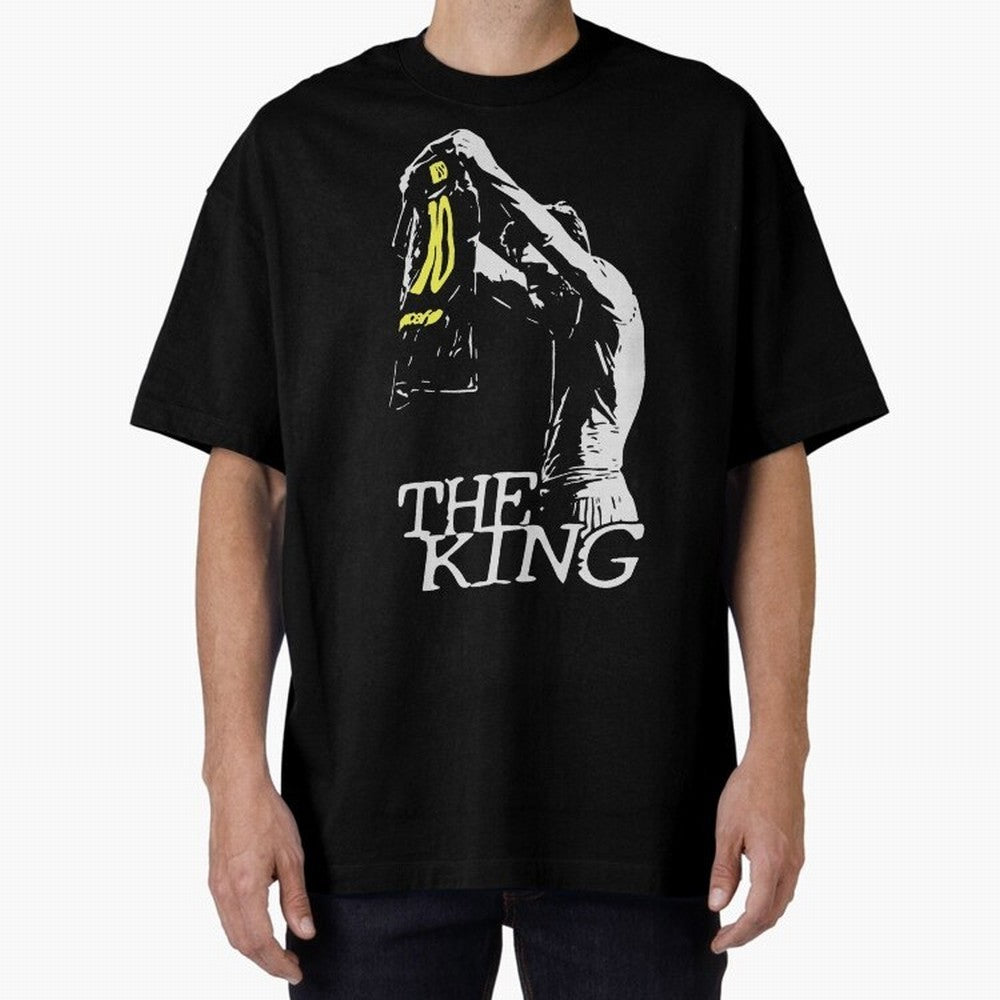 Messi Pop Art Portrait Oversized T-Shirt Honor Football Greatness during FIFA World Cup 2026 Spirit, Driven by Argentina and Brazil, CR7 and Messi, Match Day Excitement, Supporter Culture, Golden Goals and Global Football Passion; Made for