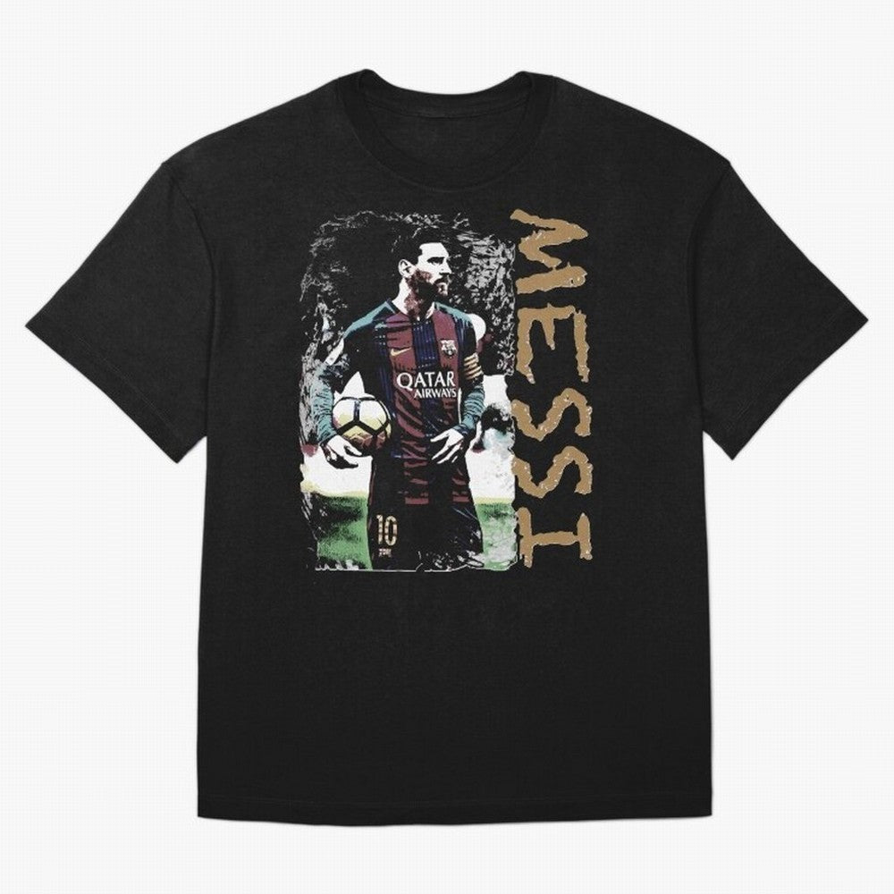 Messi Pop Art Portrait Oversized T-Shirt Celebrate Rivalries and Pride in FIFA World Cup 2026 Group Stage for Fans of Messi and Cristiano Ronaldo and England, Bringing Global Supporter Spirit, Legendary Goals, National Colors and Tournament
