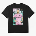 Messi Pop Art Portrait Oversized T-Shirt Bring FIFA World Cup 2026 Capturing Messi, CR7 and Mbappe, England Energy, Vintage Soccer Flavor, Modern Football Stars, National Flags and Final Night Emotion; Great for Supporters Who Love Legendary