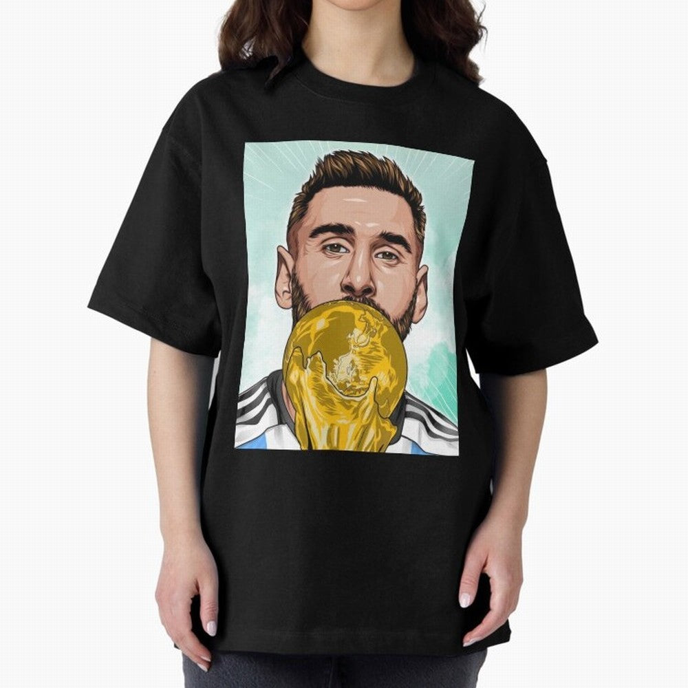 Messi goat Oversized T-Shirt Represent FIFA World Cup 2026 for Fans of Cristiano Ronaldo and Germany, Bringing Soccer Culture, Superstar Moments, National Team Dreams and Competitive Fire; Great for Watch Parties, Sports Bars, Family Nights, Fan