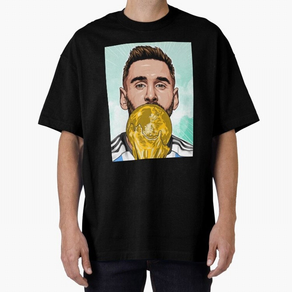 Messi goat Oversized T-Shirt Represent FIFA World Cup 2026 for Fans of Cristiano Ronaldo and Germany, Bringing Soccer Culture, Superstar Moments, National Team Dreams and Competitive Fire; Great for Watch Parties, Sports Bars, Family Nights, Fan