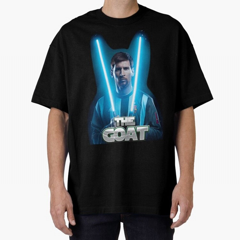 Messi Pop Art Portrait Oversized T-Shirt Embrace FIFA World Cup 2026 with Mbappe and Neymar, Spain Energy, Sports Nostalgia, International Competition, Famous Players and Unforgettable Victories; Made for Collectors Who Enjoy Iconic Players,