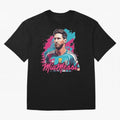 Messi Pop Art Portrait Oversized T-Shirt Make Game Day About the FIFA World Cup 2026 Group Stage Journey through Cristiano Ronaldo, Haaland and CR7 Highlights, France and Portugal Pride, Vintage Soccer Flavor, Modern Football Stars, National Flags