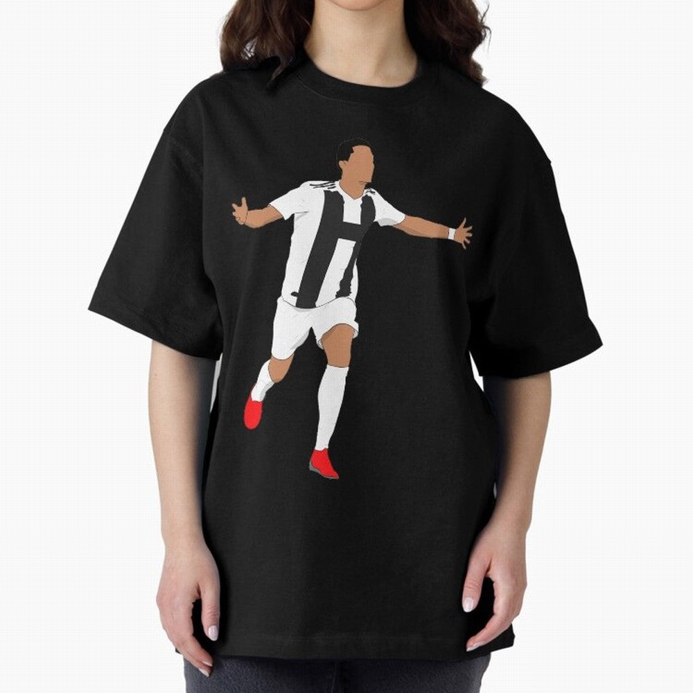 Ronaldo Oversized T-Shirt Show Match Day Excitement for FIFA World Cup 2026 USA Canada Mexico Featuring Messi, CR7 and Mbappe, Portugal Energy, Soccer Culture, Superstar Moments, National Team Dreams and Competitive Fire; Great for Watch Parties,