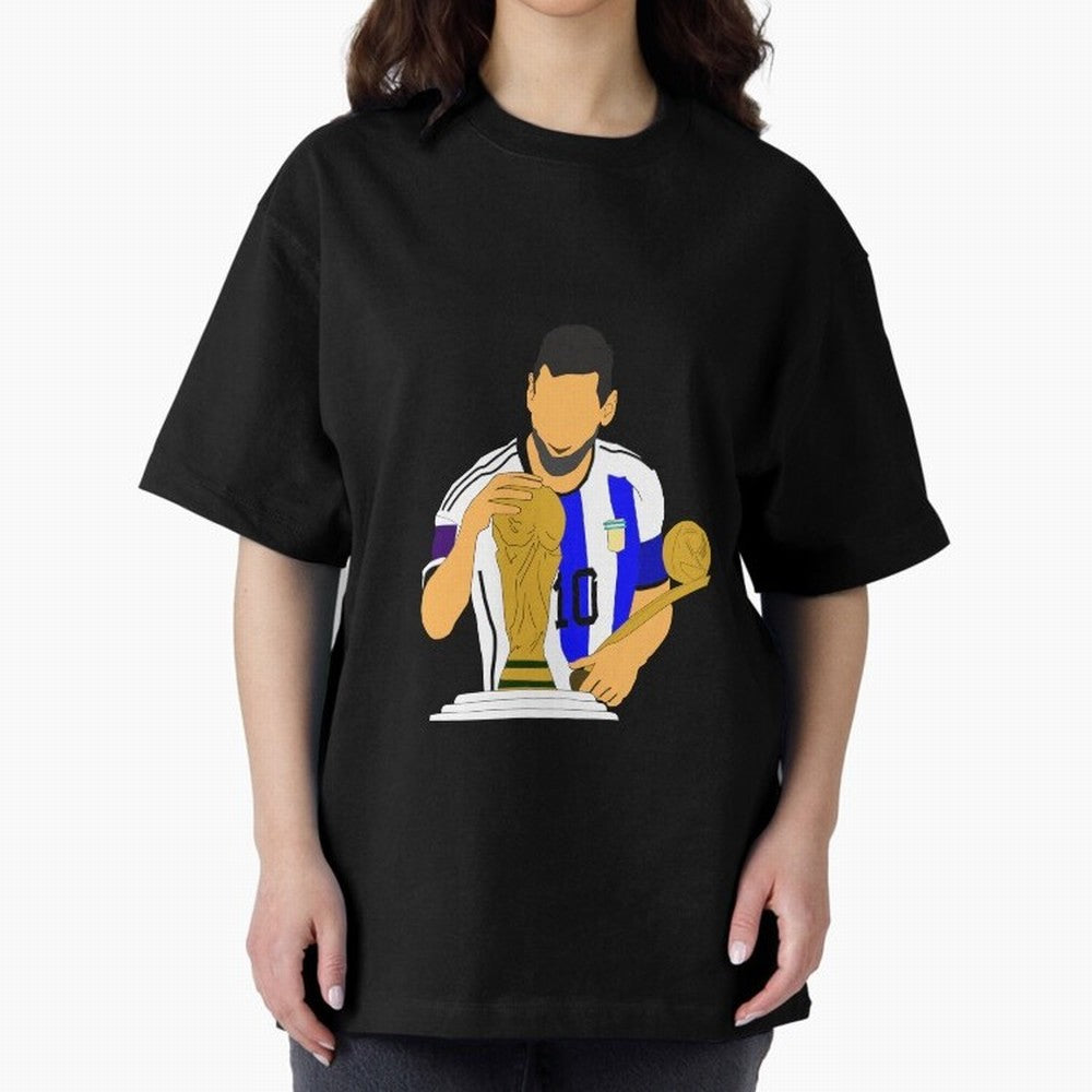lionel messi Oversized T-Shirt Celebrate the Stars of FIFA World Cup 2026 Spirit, Connected to Brazil, Mbappe and Neymar, Football Festival Excitement, Trophy Ambitions, Country Rivalries and Star Player Buzz; Created for Match Day Parties, Soccer