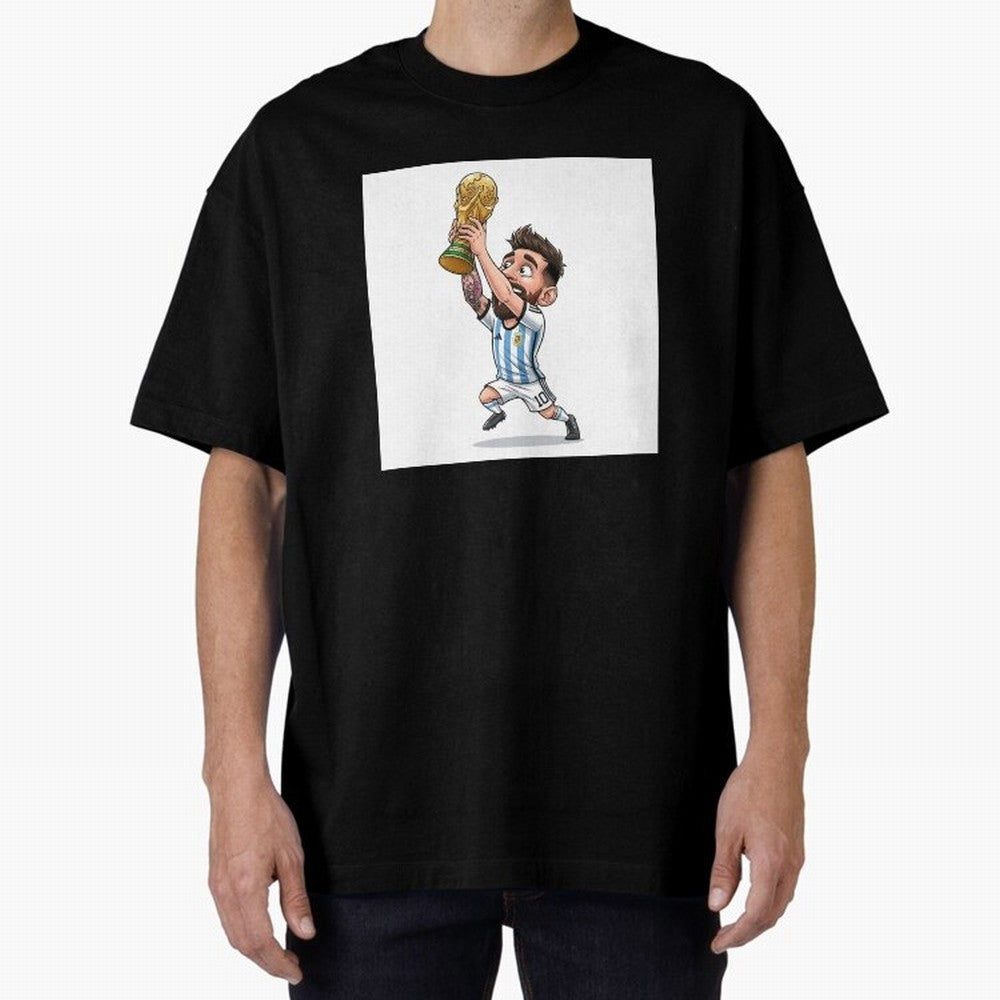 Lionel Messi Oversized T-Shirt Cheer for Match Day Hype around FIFA World Cup 2026 USA Canada Mexico, Mbappe and Neymar, Argentina and Brazil, Football Passion, Legendary Performances, Festival Vibes and Supporter Community; Ideal for Football