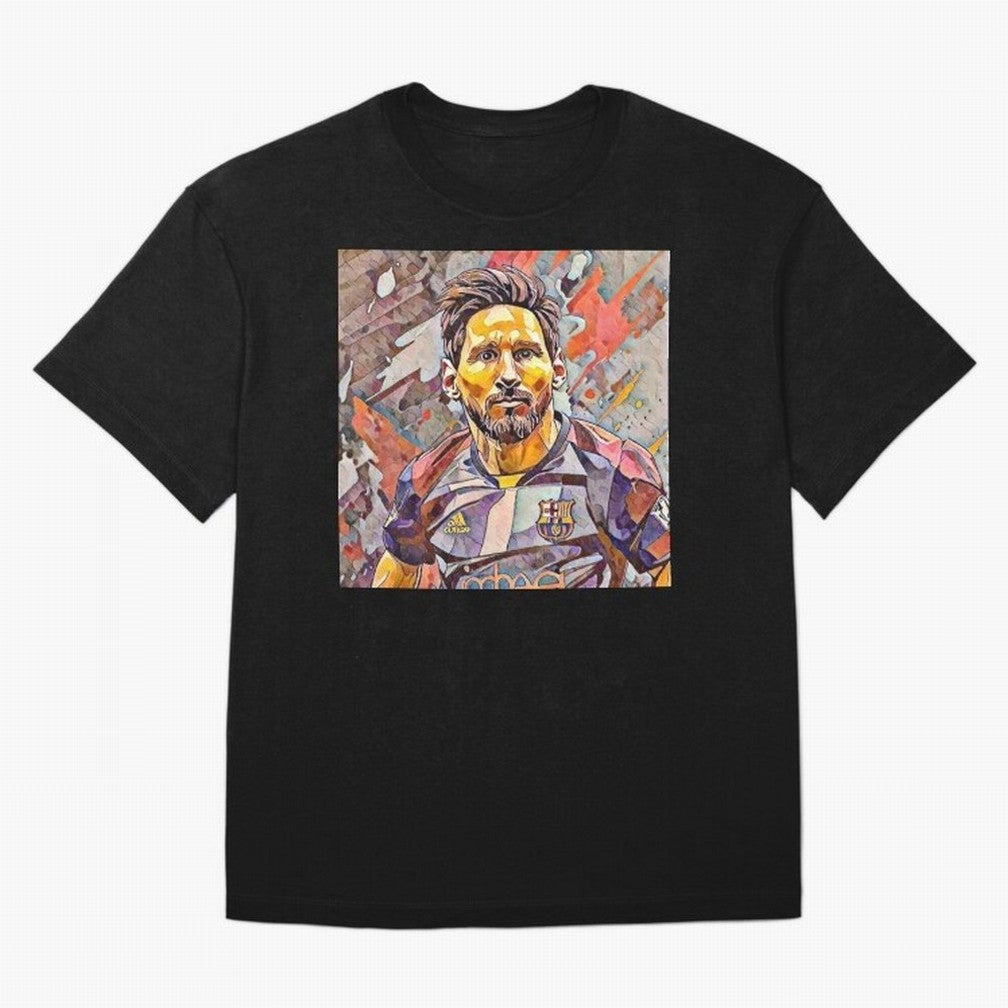 Messi art Oversized T-Shirt Follow the Road to Global Football Passion for FIFA World Cup 2026 USA Canada Mexico, Built around CR7 and Messi, Brazil, Retro Football Energy, Iconic Rivalries, Trophy Chase Drama and Stadium Atmosphere; Perfect for