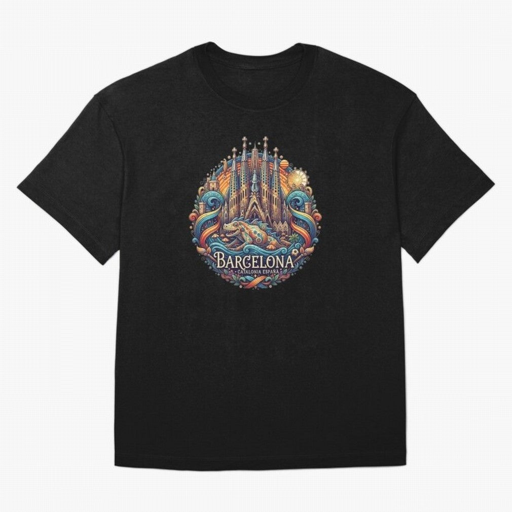 BARCELONA Oversized T-Shirt Stand with Global Football Passion for FIFA World Cup 2026 Group Stage, Driven by Mbappe and Neymar, Argentina, Championship Spirit, Famous Goals, Roaring Crowds and International Football Unity; Perfect for People Who