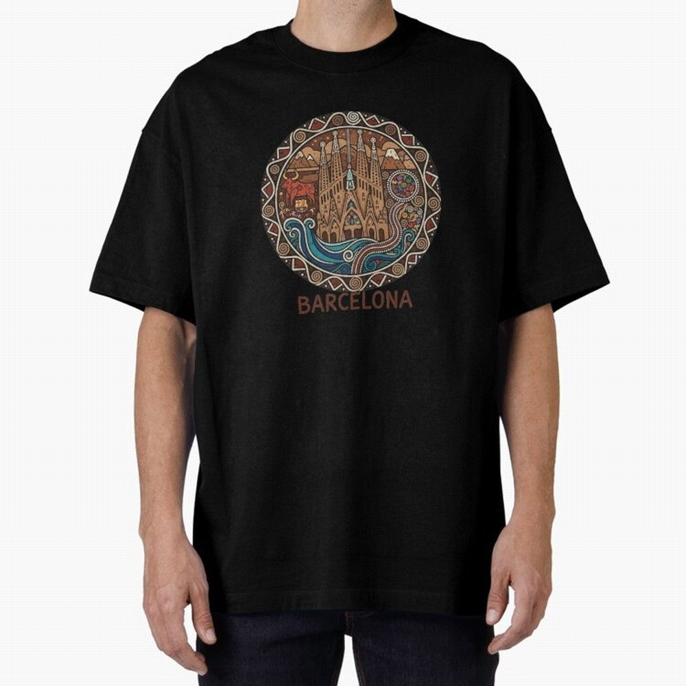 BARCELONA Oversized T-Shirt Honor Football Greatness during Global Football Passion for FIFA World Cup 2026 Group Stage, Made for Haaland, Brazil, Football Festival Excitement, Trophy Ambitions, Country Rivalries and Star Player Buzz; Great for
