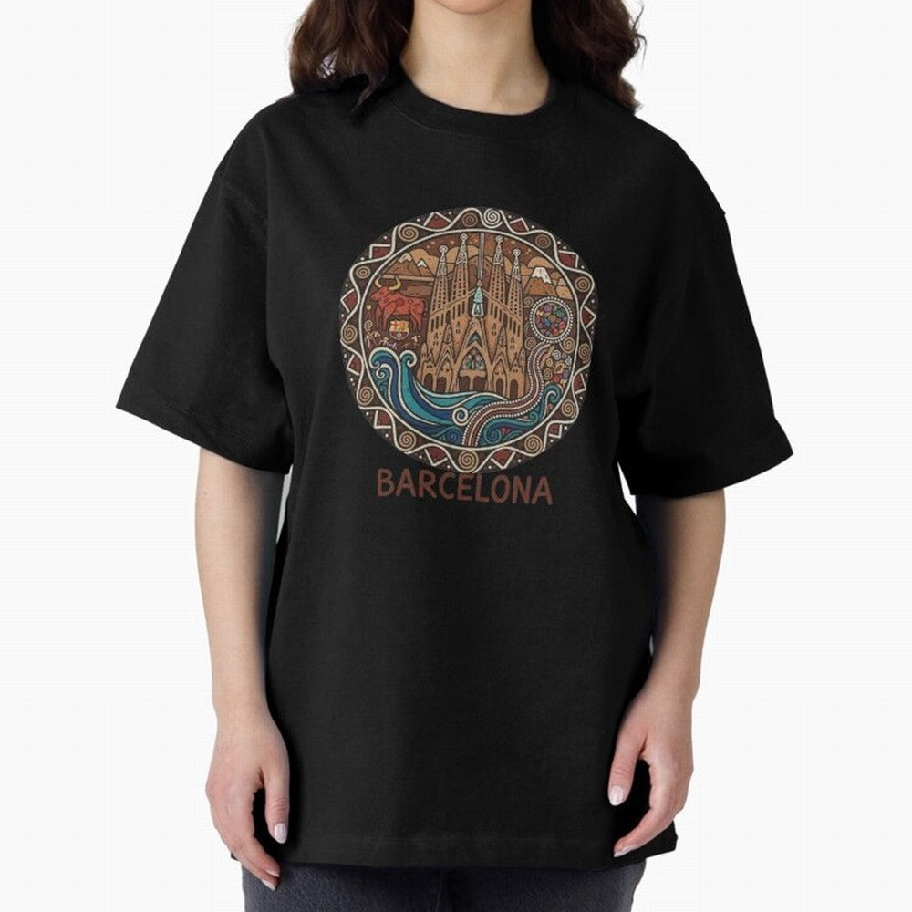 BARCELONA Oversized T-Shirt Honor Football Greatness during Global Football Passion for FIFA World Cup 2026 Group Stage, Made for Haaland, Brazil, Football Festival Excitement, Trophy Ambitions, Country Rivalries and Star Player Buzz; Great for